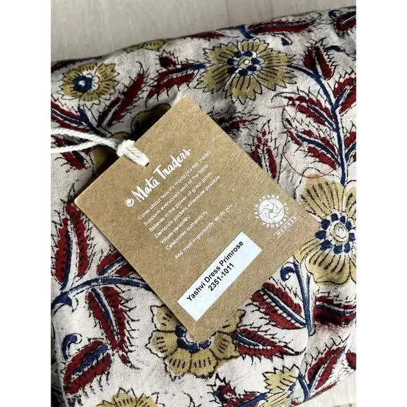 NEW Mata Traders Yashvi Dress printed floral tan S - Picture 7 of 8